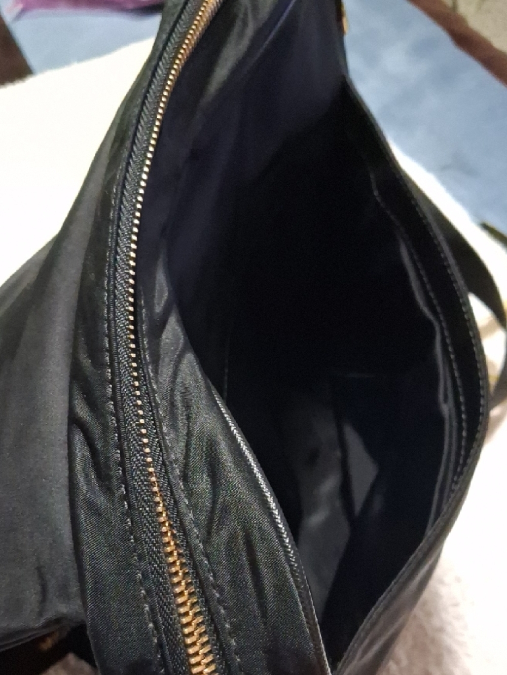 Michael Kors Black Nylon Messenger Bag with Gold Logo - Picture 7 of 13